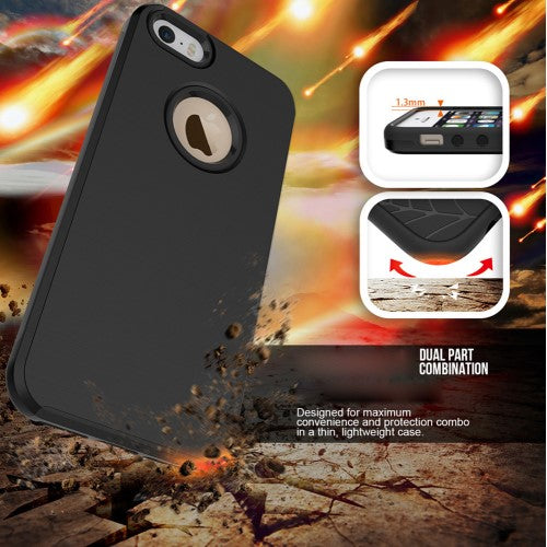 TPU PC Hybrid Case für Apple iPhone SE 5 5S Brushed Look