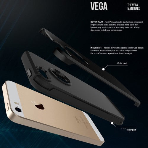 TPU PC Hybrid Case für Apple iPhone SE 5 5S Brushed Look