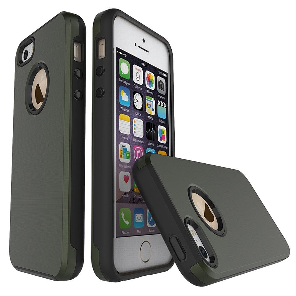 TPU PC Hybrid Case für Apple iPhone SE 5 5S Brushed Look