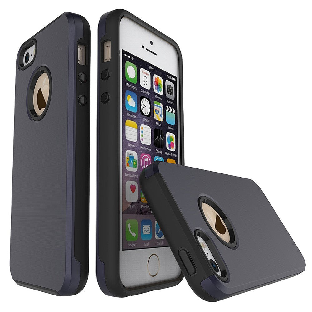 TPU PC Hybrid Case für Apple iPhone SE 5 5S Brushed Look