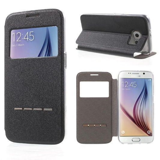 Wallet Case für Samsung Galaxy S6 G920 Window View Metal Slide Touch