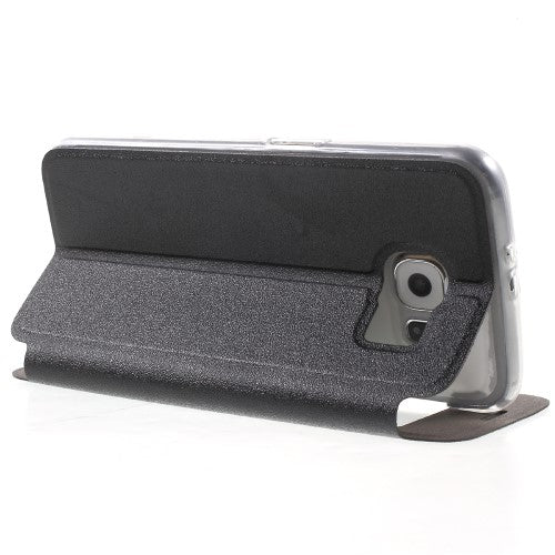 Wallet Case für Samsung Galaxy S6 G920 Window View Metal Slide Touch