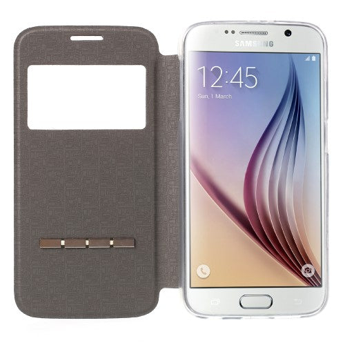 Wallet Case für Samsung Galaxy S6 G920 Window View Metal Slide Touch