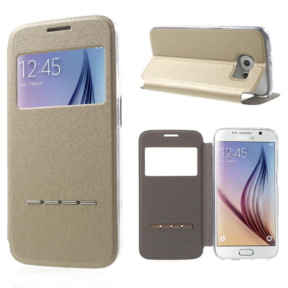 Wallet Case für Samsung Galaxy S6 G920 Window View Metal Slide Touch