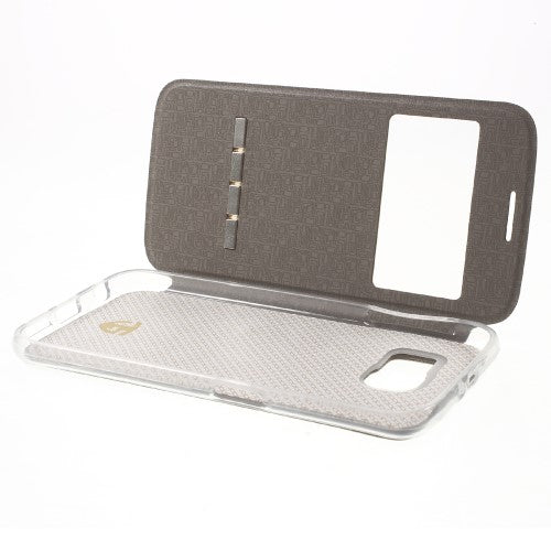Wallet Case für Samsung Galaxy S6 G920 Window View Metal Slide Touch