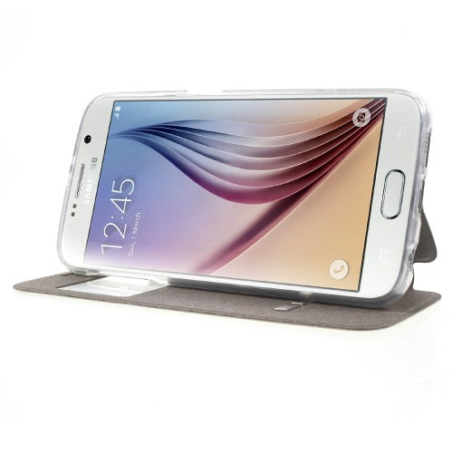 Wallet Case für Samsung Galaxy S6 G920 Window View Metal Slide Touch