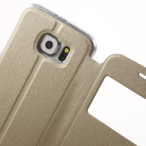 Wallet Case für Samsung Galaxy S6 G920 Window View Metal Slide Touch