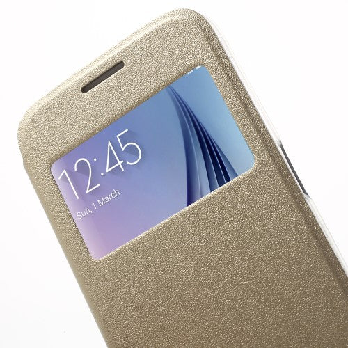 Wallet Case für Samsung Galaxy S6 G920 Window View Metal Slide Touch