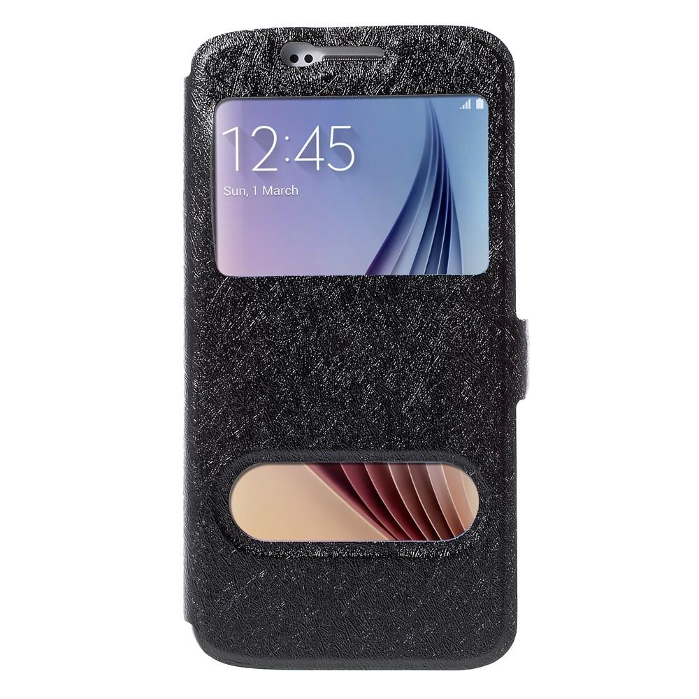 Wallet Case für Samsung Galaxy S6 G920 Dual Window View Silk Book Etui