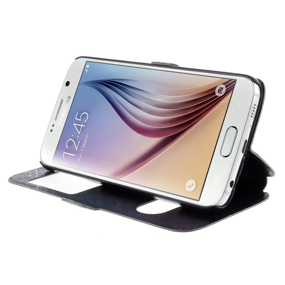 Wallet Case für Samsung Galaxy S6 G920 Dual Window View Silk Book Etui