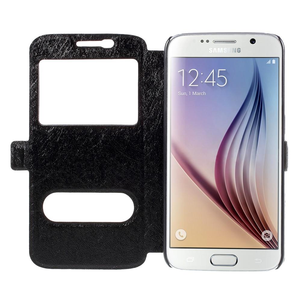 Wallet Case für Samsung Galaxy S6 G920 Dual Window View Silk Book Etui