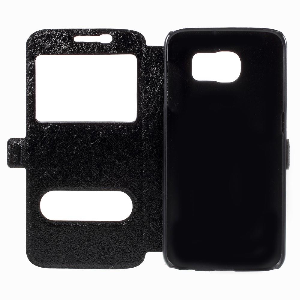 Wallet Case für Samsung Galaxy S6 G920 Dual Window View Silk Book Etui