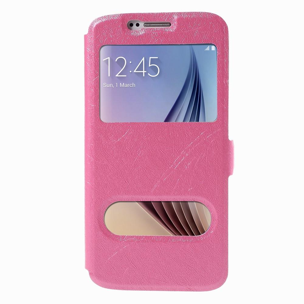 Wallet Case für Samsung Galaxy S6 G920 Dual Window View Silk Book Etui