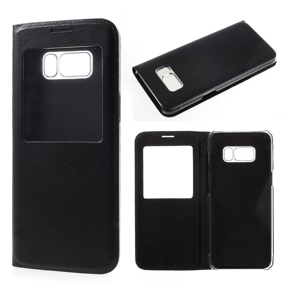 Wallet Case für Samsung Galaxy S8 G950 Window View Litchi Book Etui
