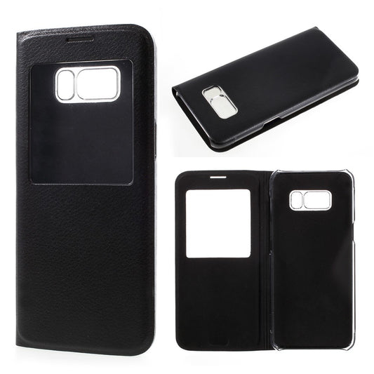Wallet Case für Samsung Galaxy S8 G950 Window View Litchi Book Etui