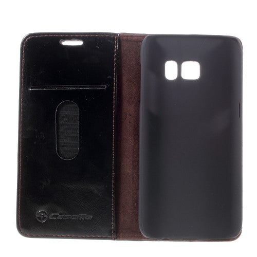Wallet Case für Samsung Galaxy S7 CaseMe Oil Wax Skin Klapp Etui
