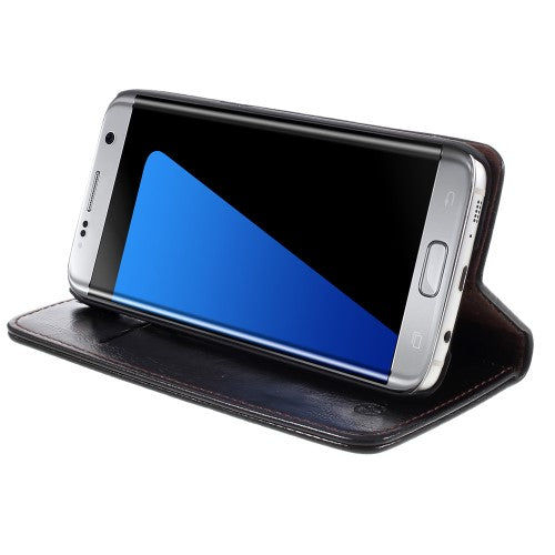 Wallet Case für Samsung Galaxy S7 Edge G935 CaseMe Oil Wax Skin Klapp Etui