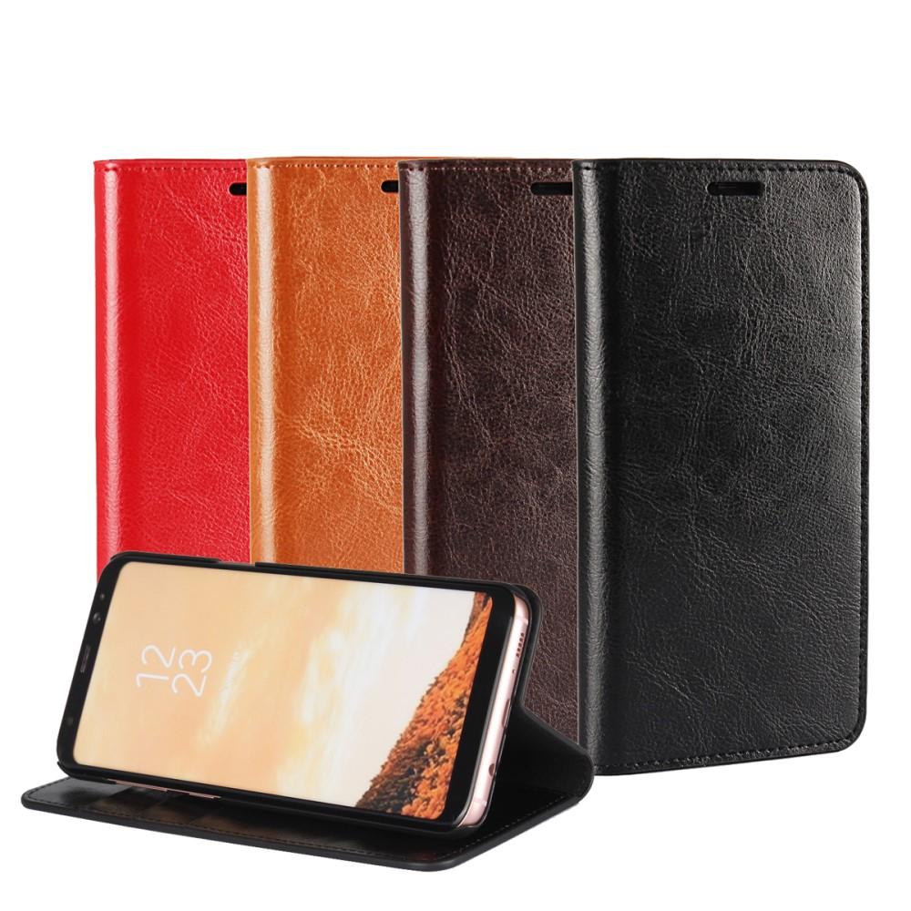 Wallet Case für Samsung Galaxy S8 PLUS G955 Genuine Split Echt Leder Crazy Horse