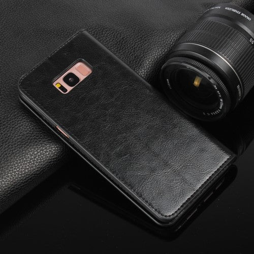 Wallet Case für Samsung Galaxy S8 PLUS G955 Genuine Split Echt Leder Crazy Horse