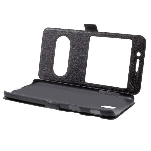 Wallet Case für Samsung Galaxy J5 J530 (2017) Dual Window View Silk Book Etui