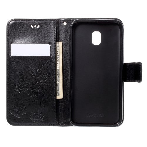 Wallet Case für Samsung Galaxy J3 J330 (2017) Butterfly Flower Motiv
