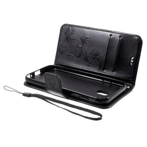 Wallet Case für Samsung Galaxy J3 J330 (2017) Butterfly Flower Motiv
