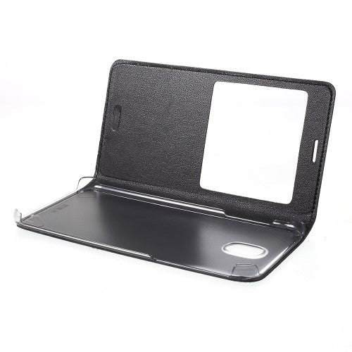 Handy Tasche für Samsung Galaxy J5 J530 (2017) Window View Litchi Book Etui Case