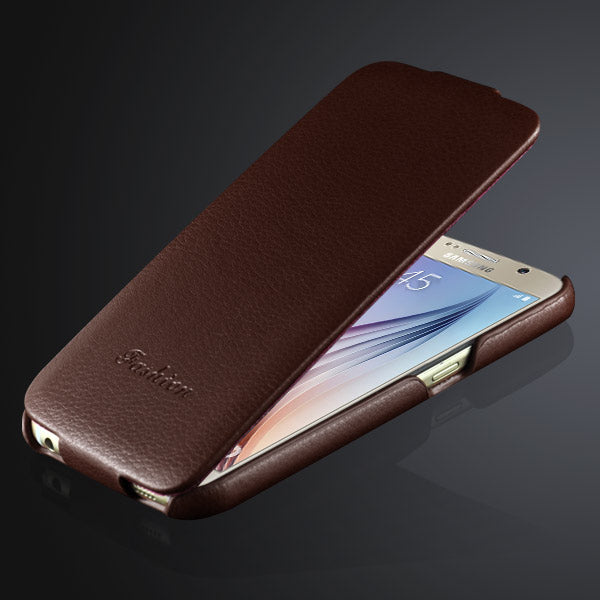 Flip Case für Samsung Galaxy S6 G920 Litchi Pattern Echt Leder