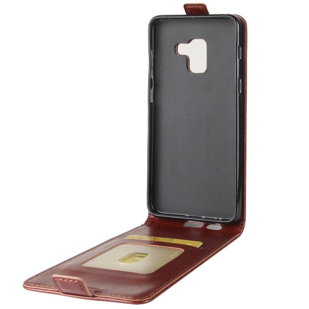 Flip Case für Samsung Galaxy A8 (2018) Crazy Horse Card Slot