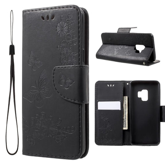 Wallet Case für Samsung Galaxy S9 G960 Butterfly Flower Motiv