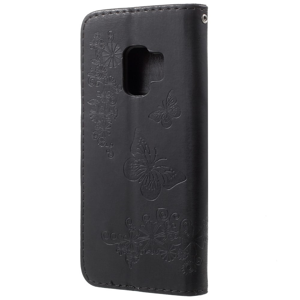 Wallet Case für Samsung Galaxy S9 G960 Butterfly Flower Motiv