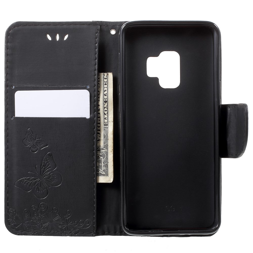Wallet Case für Samsung Galaxy S9 G960 Butterfly Flower Motiv