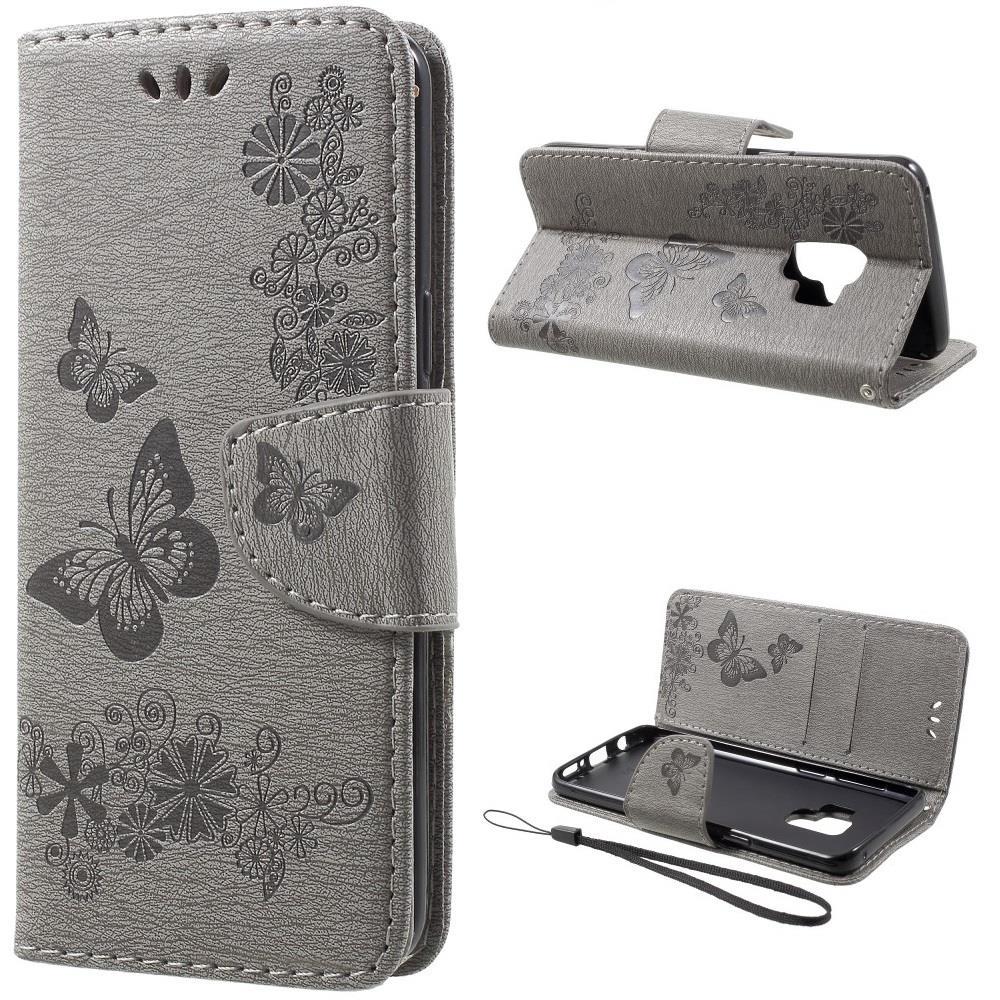 Wallet Case für Samsung Galaxy S9 G960 Butterfly Flower Motiv