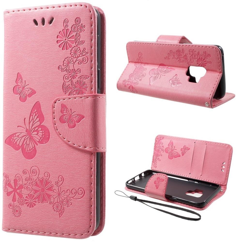 Wallet Case für Samsung Galaxy S9 G960 Butterfly Flower Motiv