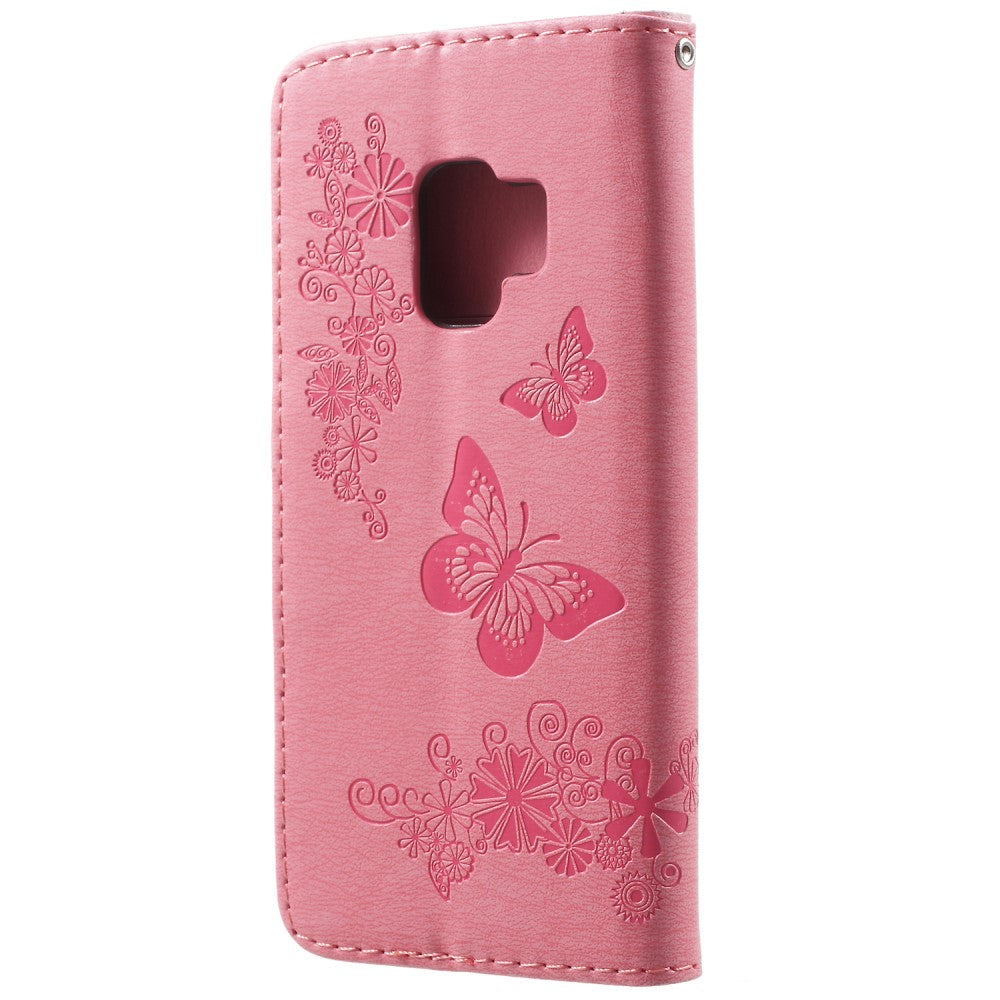 Wallet Case für Samsung Galaxy S9 G960 Butterfly Flower Motiv