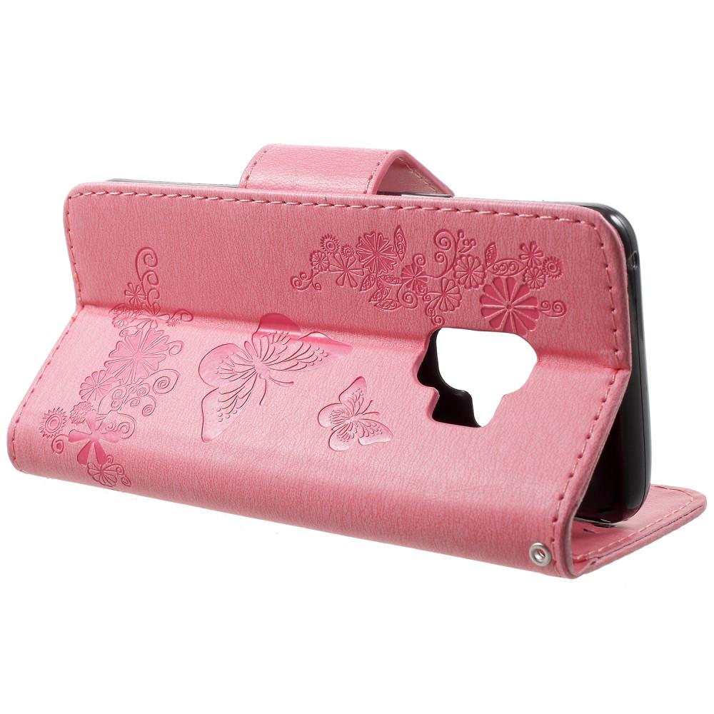 Wallet Case für Samsung Galaxy S9 G960 Butterfly Flower Motiv