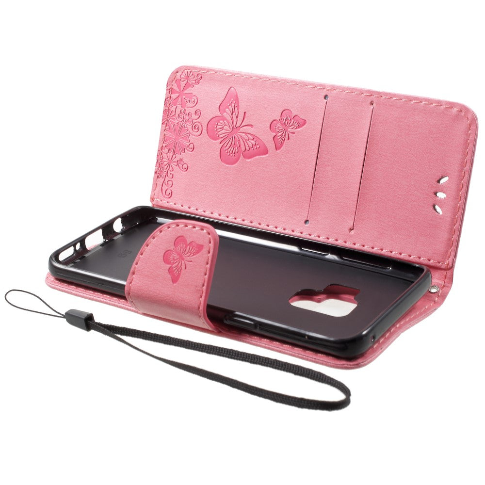 Wallet Case für Samsung Galaxy S9 G960 Butterfly Flower Motiv
