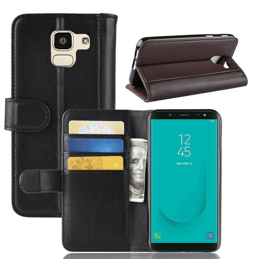 Wallet Case für Samsung Galaxy J6 (2018) Echt Leder Innenfach