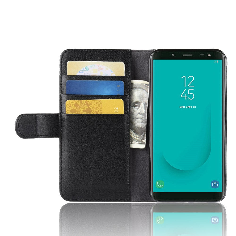 Wallet Case für Samsung Galaxy J6 (2018) Echt Leder Innenfach