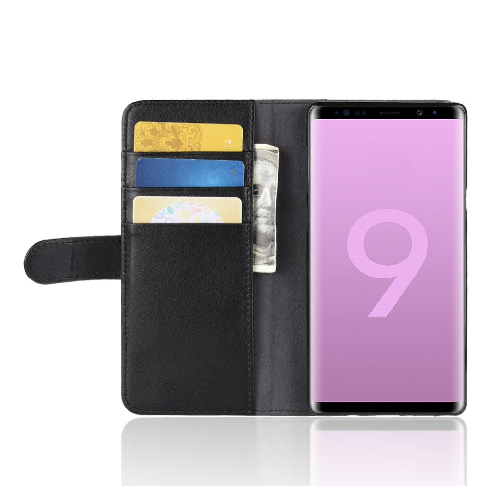 Wallet Case für Samsung Galaxy Note 9 Echt Leder Innenfach