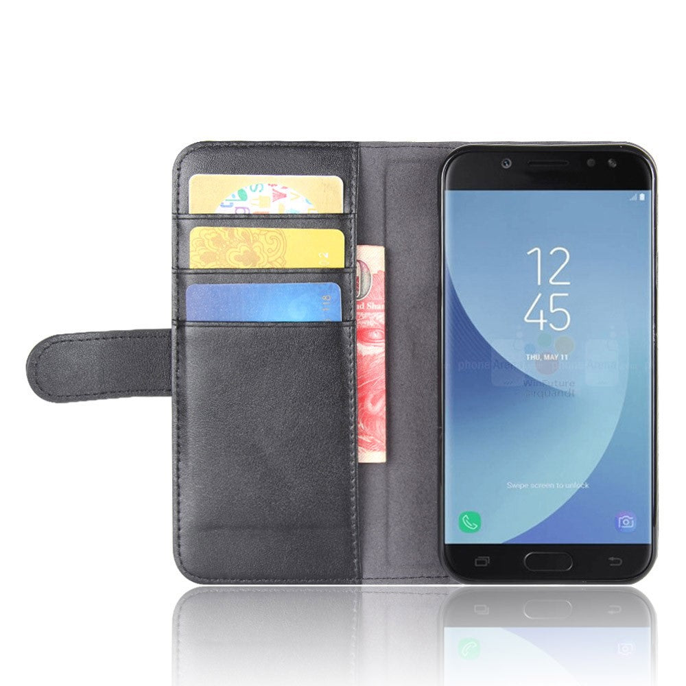Wallet Case für Samsung Galaxy J5 J530 (2017) Echt Leder Innenfach