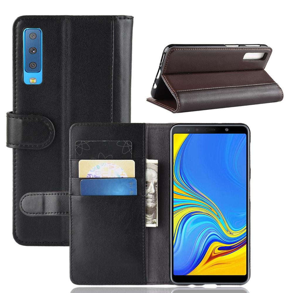 Wallet Case für Samsung Galaxy A7 (2018) Echt Leder Innenfach