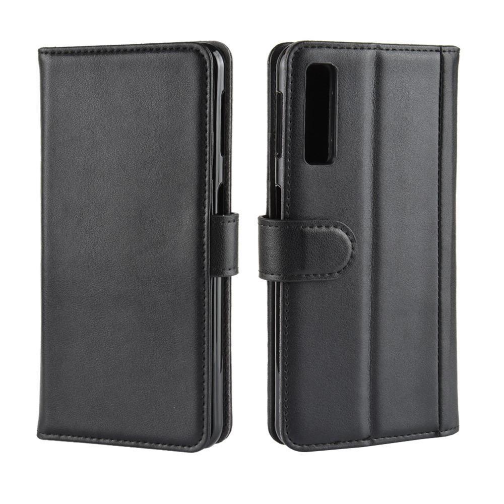 Wallet Case für Samsung Galaxy A7 (2018) Echt Leder Innenfach