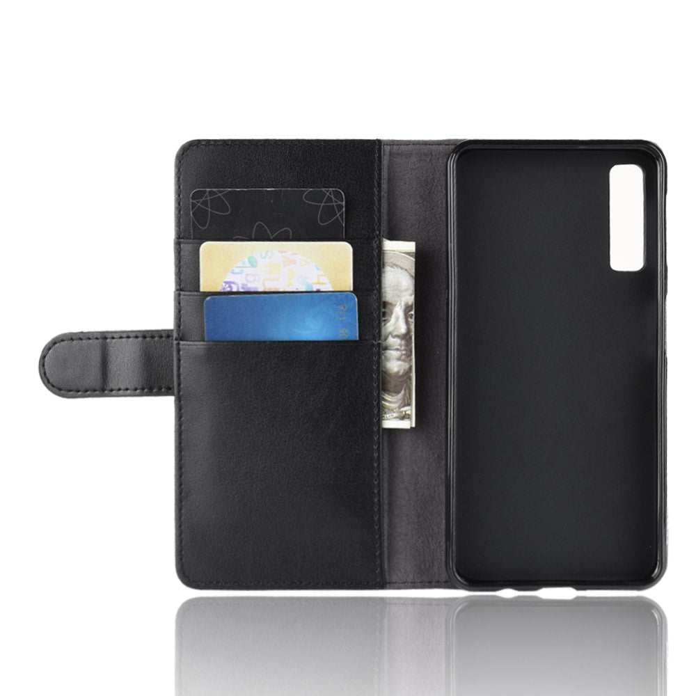 Wallet Case für Samsung Galaxy A7 (2018) Echt Leder Innenfach