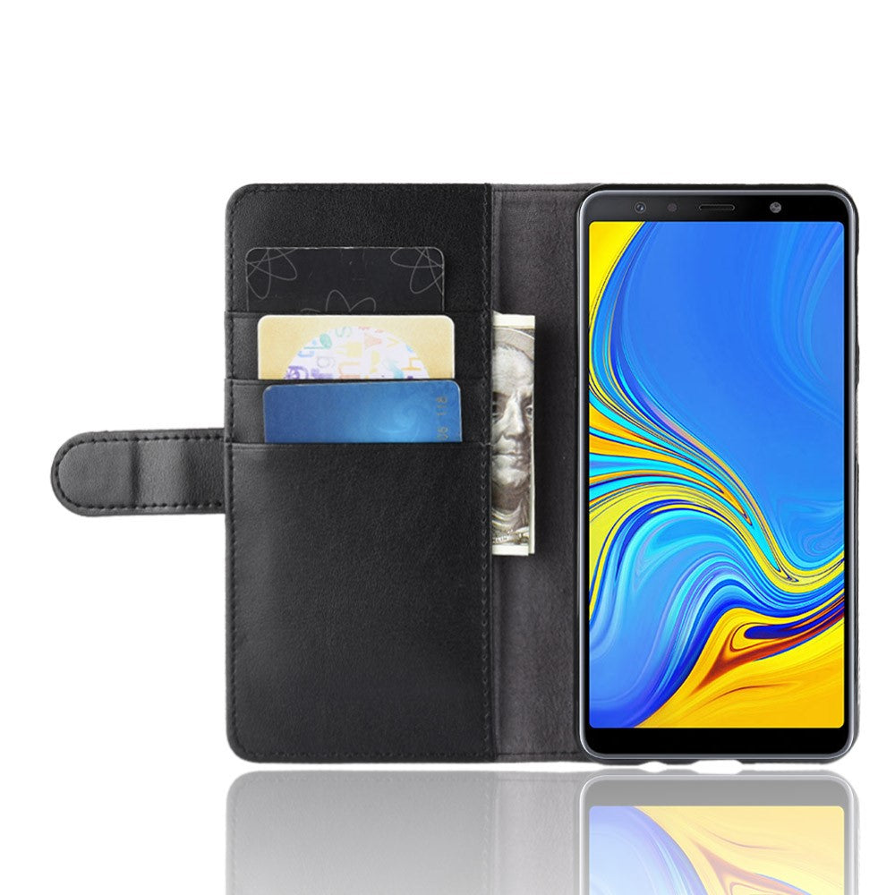 Wallet Case für Samsung Galaxy A7 (2018) Echt Leder Innenfach