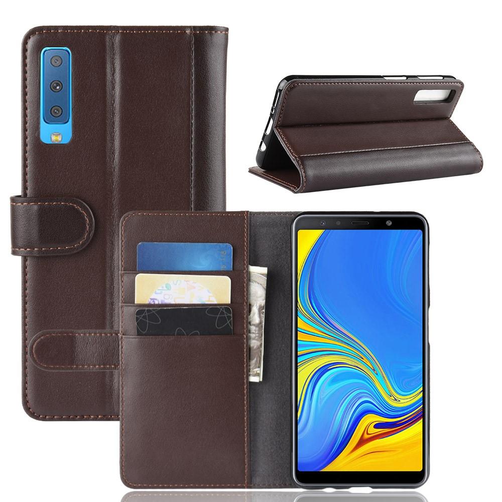 Wallet Case für Samsung Galaxy A7 (2018) Echt Leder Innenfach