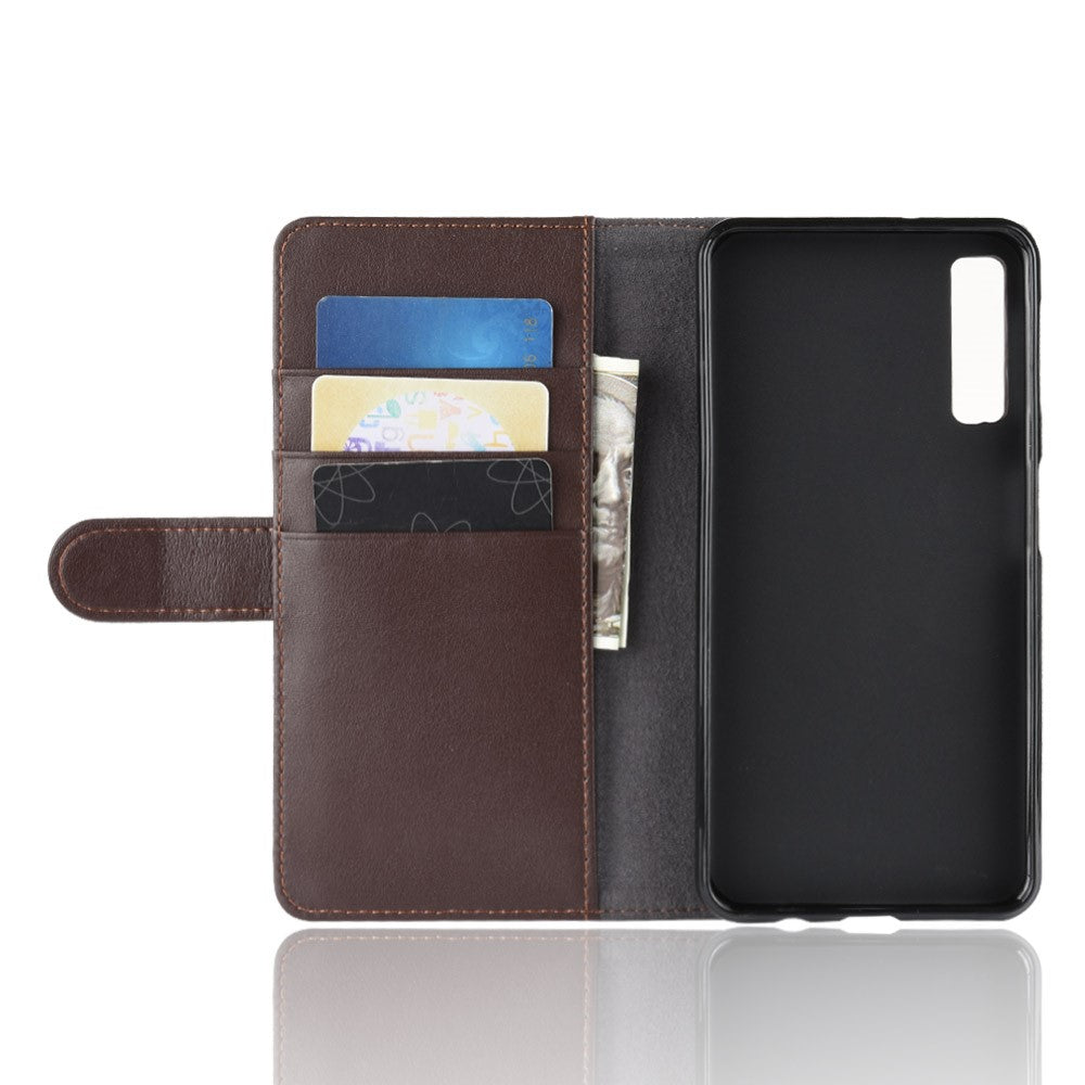 Wallet Case für Samsung Galaxy A7 (2018) Echt Leder Innenfach
