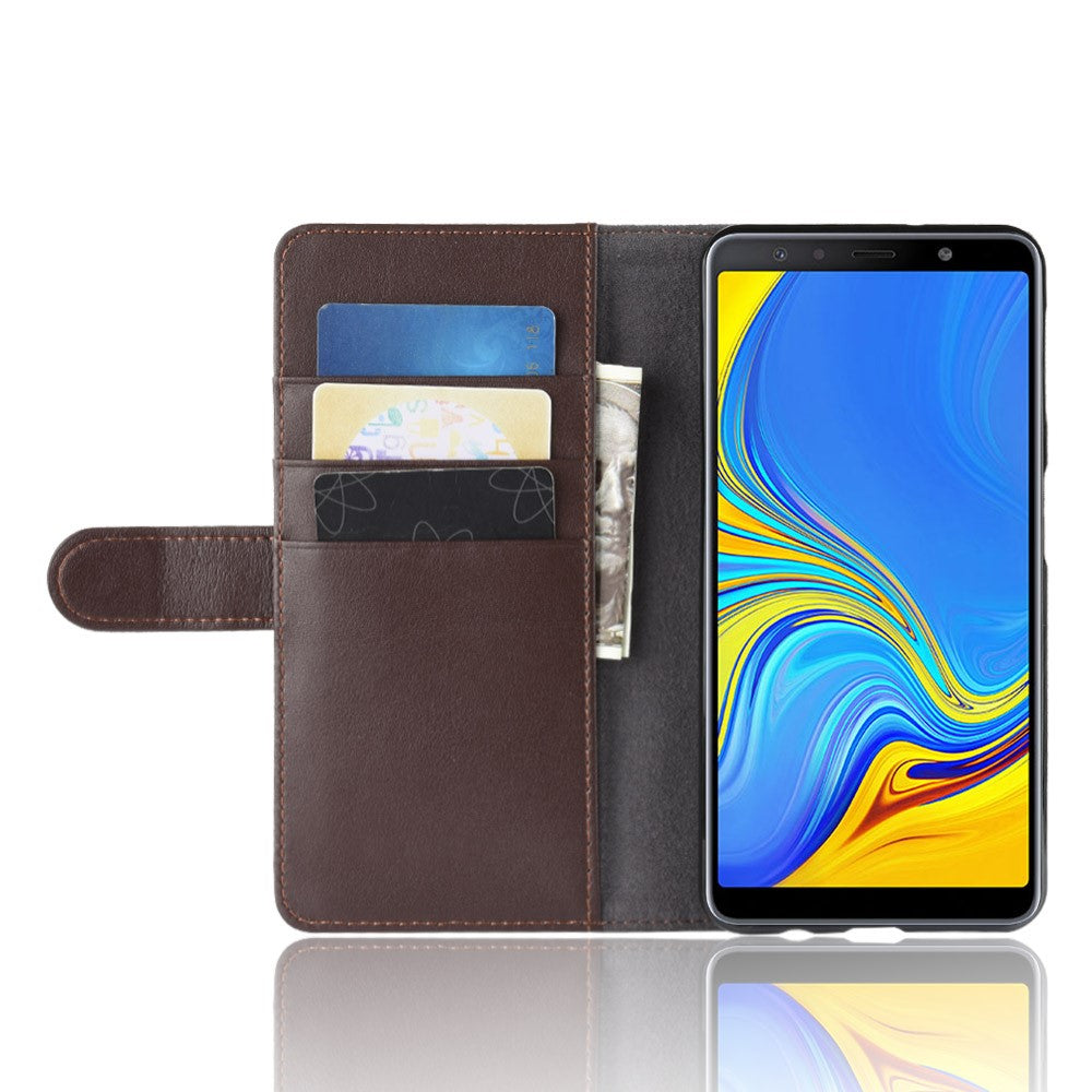Wallet Case für Samsung Galaxy A7 (2018) Echt Leder Innenfach