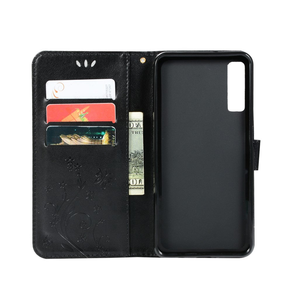Wallet Case für Samsung Galaxy A7 (2018) Butterfly Flower Motiv