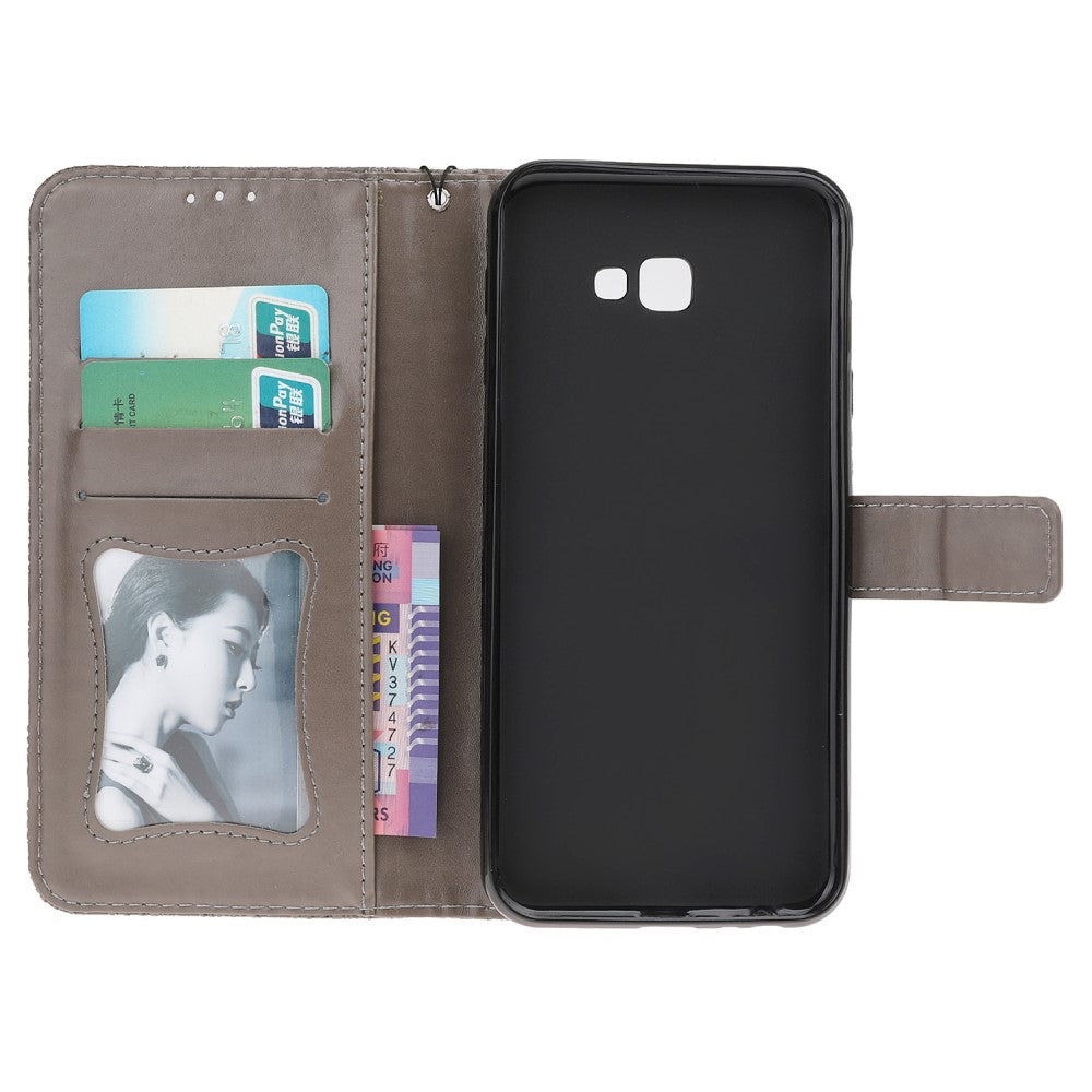 Wallet Case für Samsung Galaxy J4+ (2018) Imprint Leaf Blatt Motiv